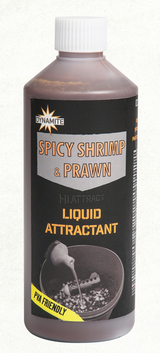 Dynamite Baits Hi Attract Liquid Attractant Spicy Shrimp & Prawn 500ml