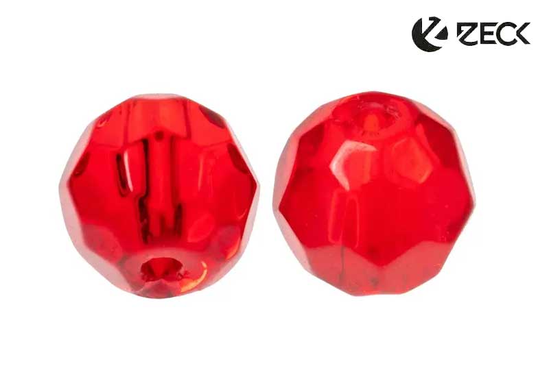 Zeck Fishing Faceted Glass Beads Red
