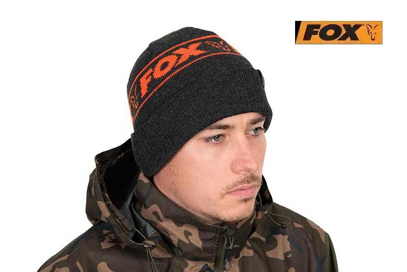 Fox Collection Beanie Black Orange