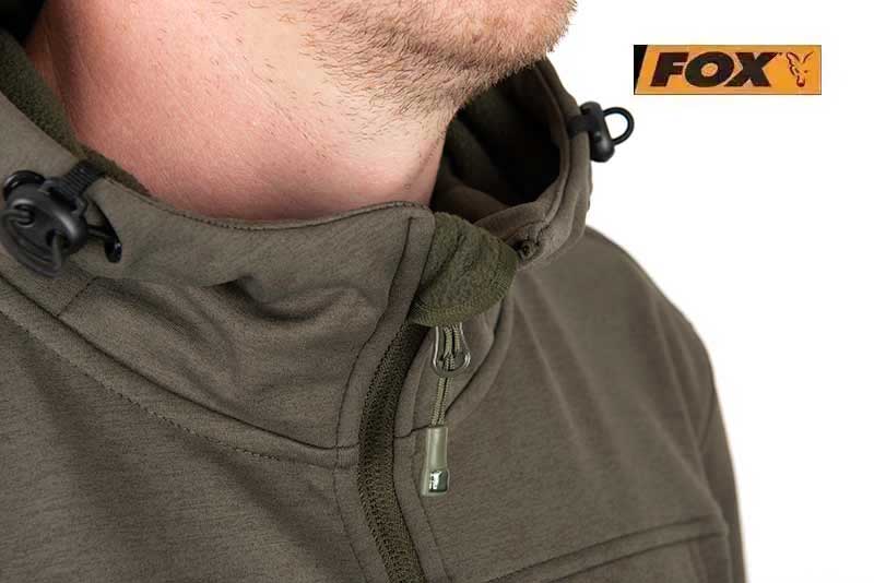 Fox Collection Soft Shell Jacket Green Black - Reißverschluss