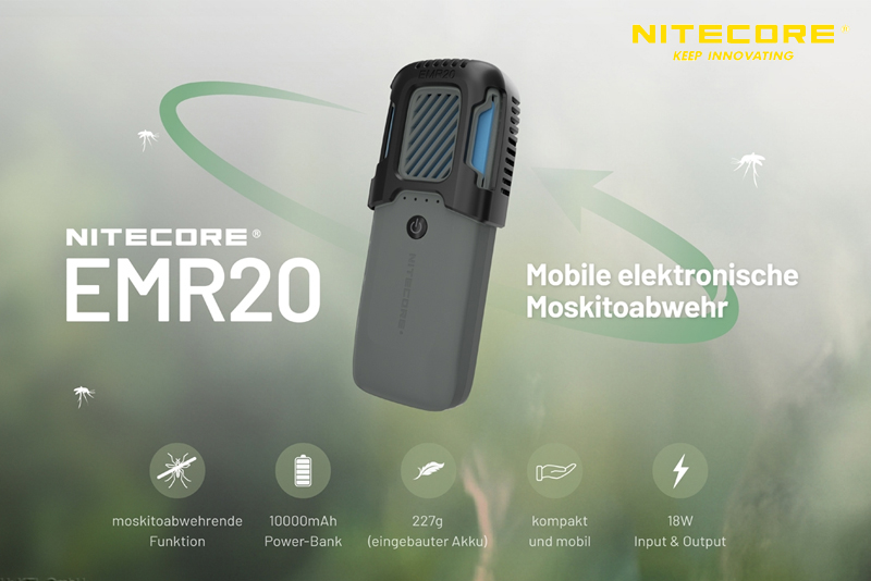 Nitecore EMR20 Mückenabwehrgerät - Eigenschaften